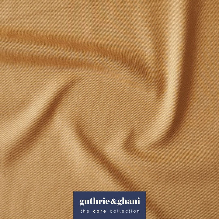 Sevenberry Soft Mustard Cotton Twill Fabric for dressmaking