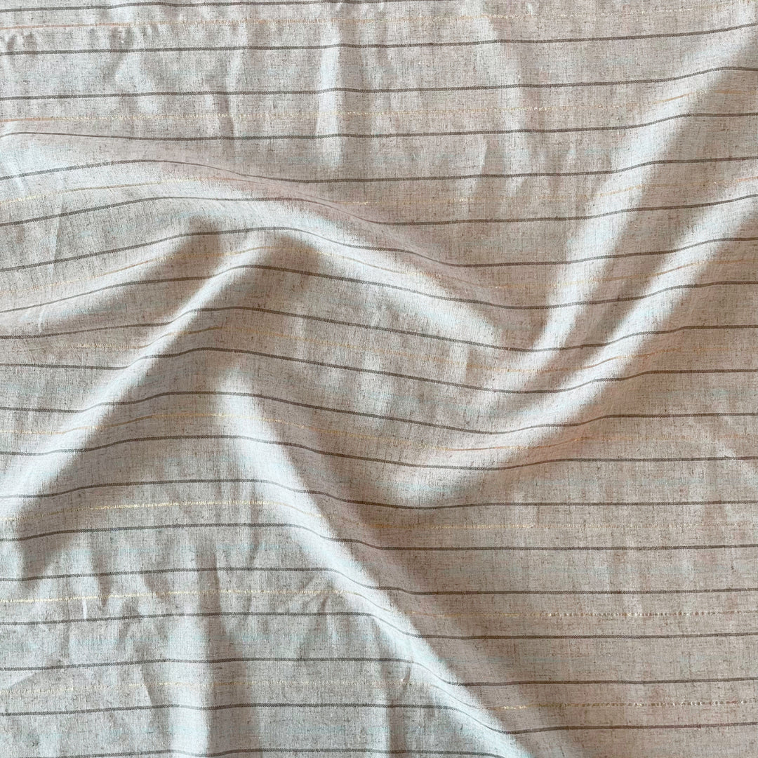 Natural Lurex Stripe Viscose Linen Fabric Guthrie & Ghani Natural Lurex Stripe Viscose Linen Fabric Guthrie & Ghani