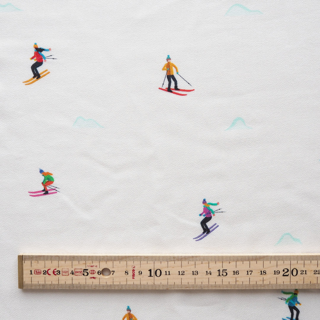 Snow White Bauhaus Slopes by Rachel Parker Viscose Crepe Fabric – Guthrie & Ghani Exclusive