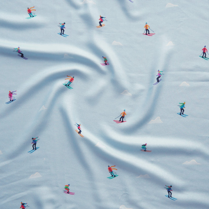 Ice Blue Bauhaus Slopes by Rachel Parker Viscose Crepe Fabric – Guthrie & Ghani Exclusive