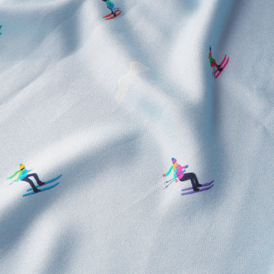 Ice Blue Bauhaus Slopes by Rachel Parker Viscose Crepe Fabric – Guthrie & Ghani Exclusive