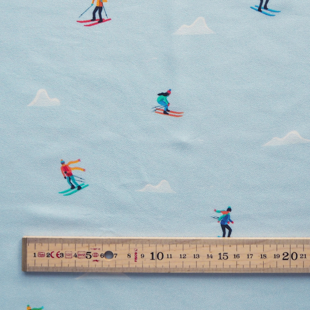 Ice Blue Bauhaus Slopes by Rachel Parker Viscose Crepe Fabric – Guthrie & Ghani Exclusive