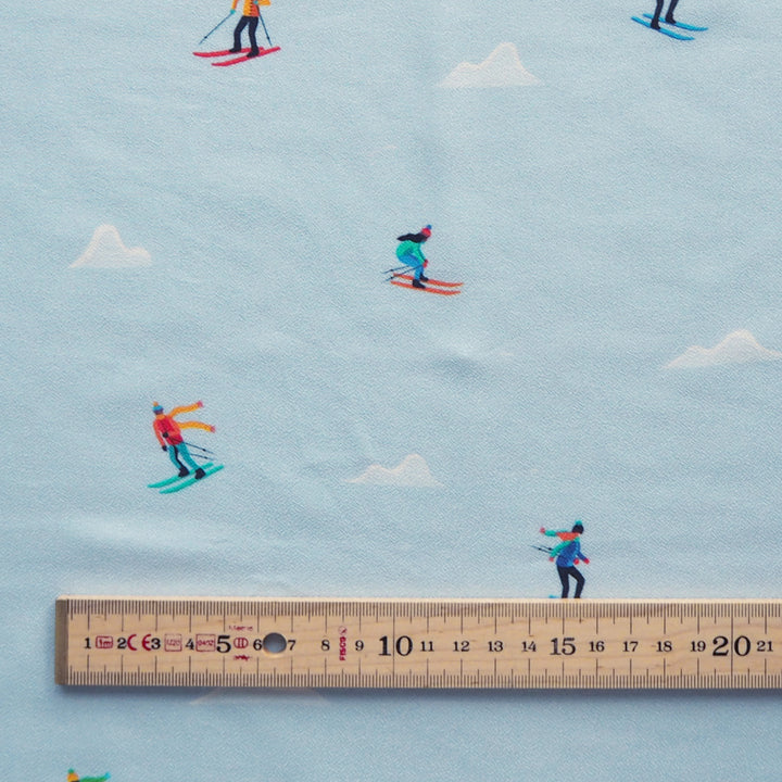 Ice Blue Bauhaus Slopes by Rachel Parker Viscose Crepe Fabric – Guthrie & Ghani Exclusive