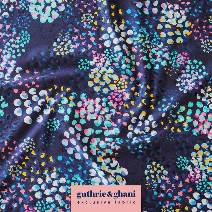 Navy Chicacheetah Cotton French Terry Fabric – Guthrie & Ghani Exclusive