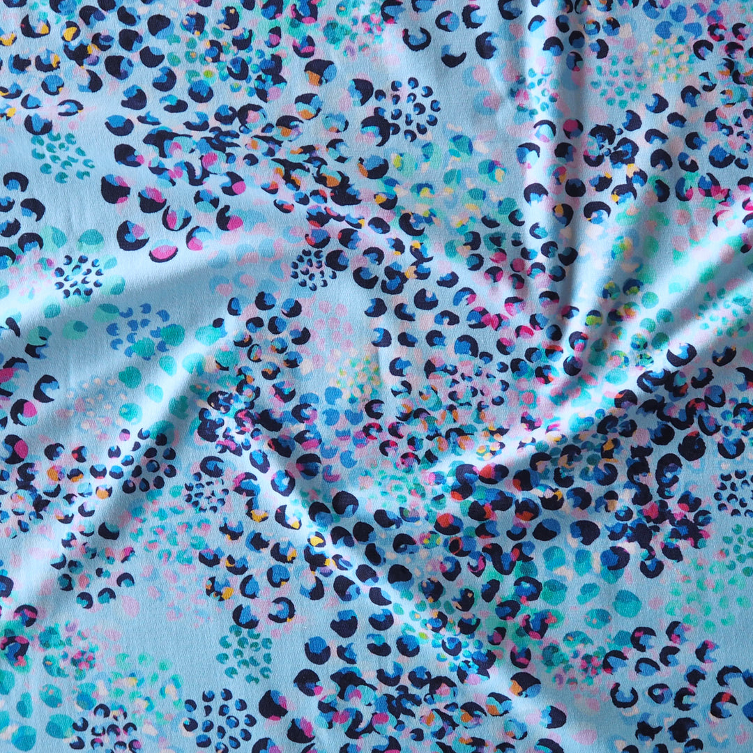 Sky Blue Chicacheetah Cotton French Terry Fabric – Guthrie & Ghani Exclusive