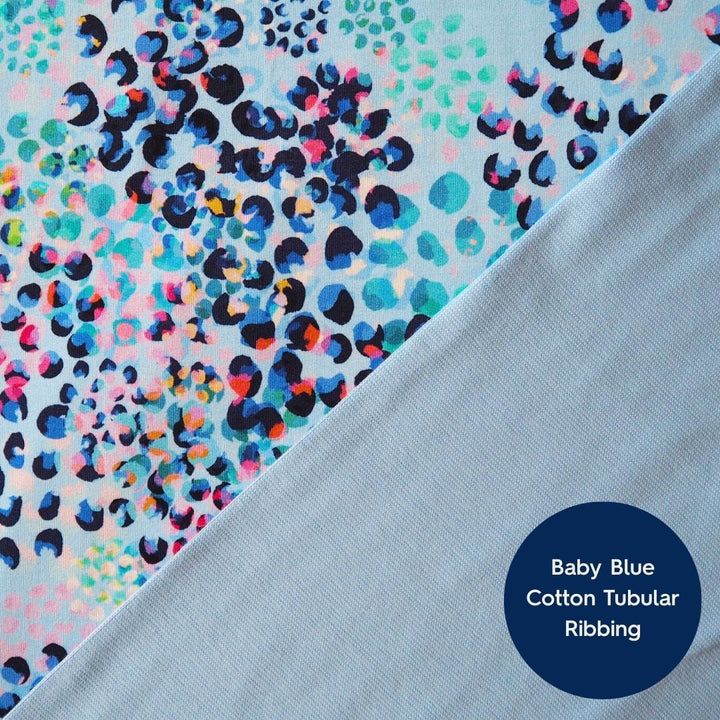 Sky Blue Chicacheetah Cotton French Terry Fabric – Guthrie & Ghani Exclusive