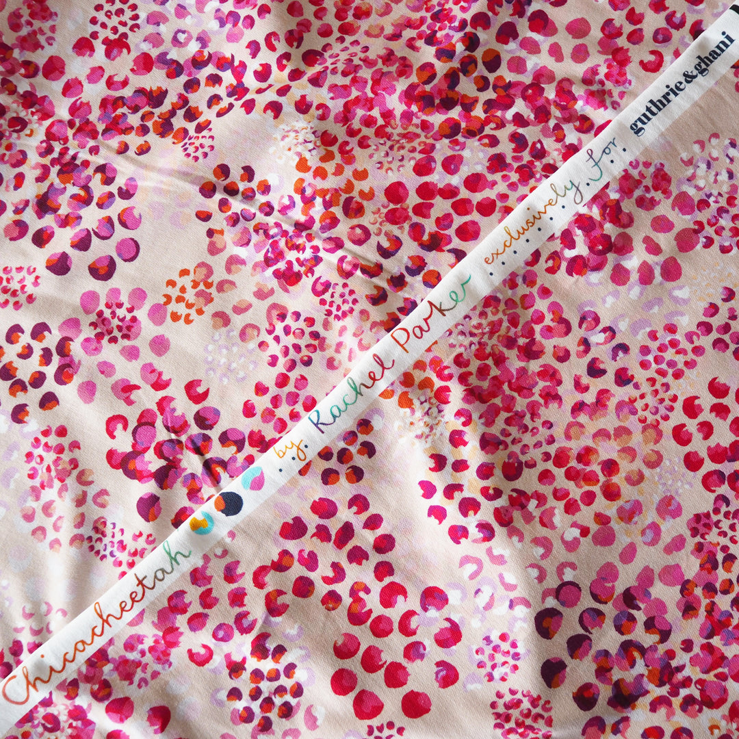 Pink Chicacheetah Cotton French Terry Fabric – Guthrie & Ghani Exclusive