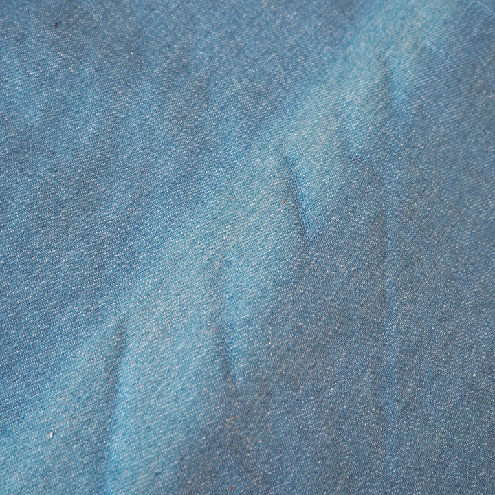 Blemished Mid Blue Cotton Denim Teddy Fabric