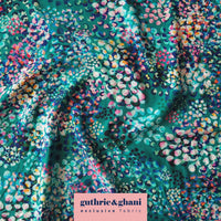 Teal Chicacheetah Ecovero Viscose Fabric - Guthrie & Ghani Exclusive