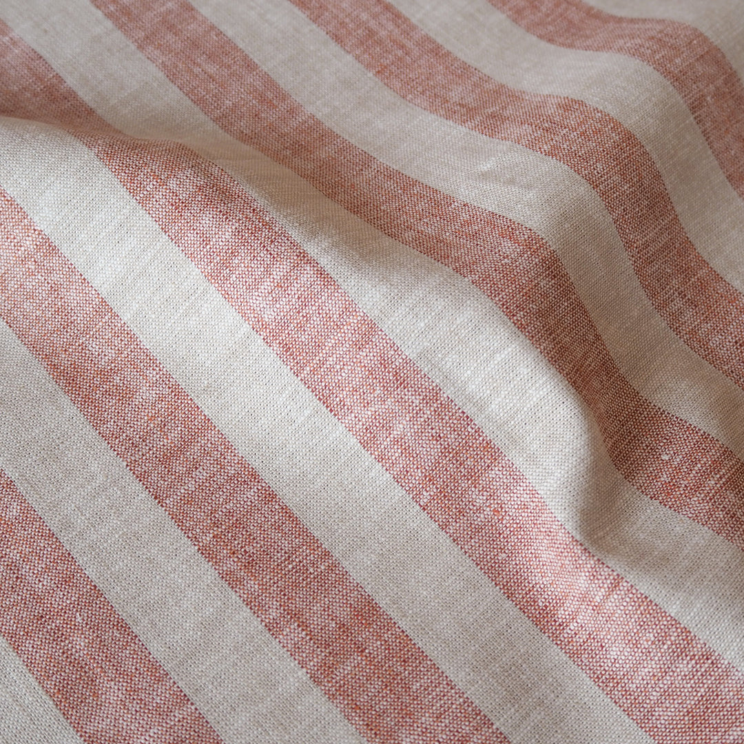 Red Woven Stripe Linen Cotton Fabric Guthrie & Ghani Red Woven Stripe Linen Cotton Fabric Guthrie & Ghani