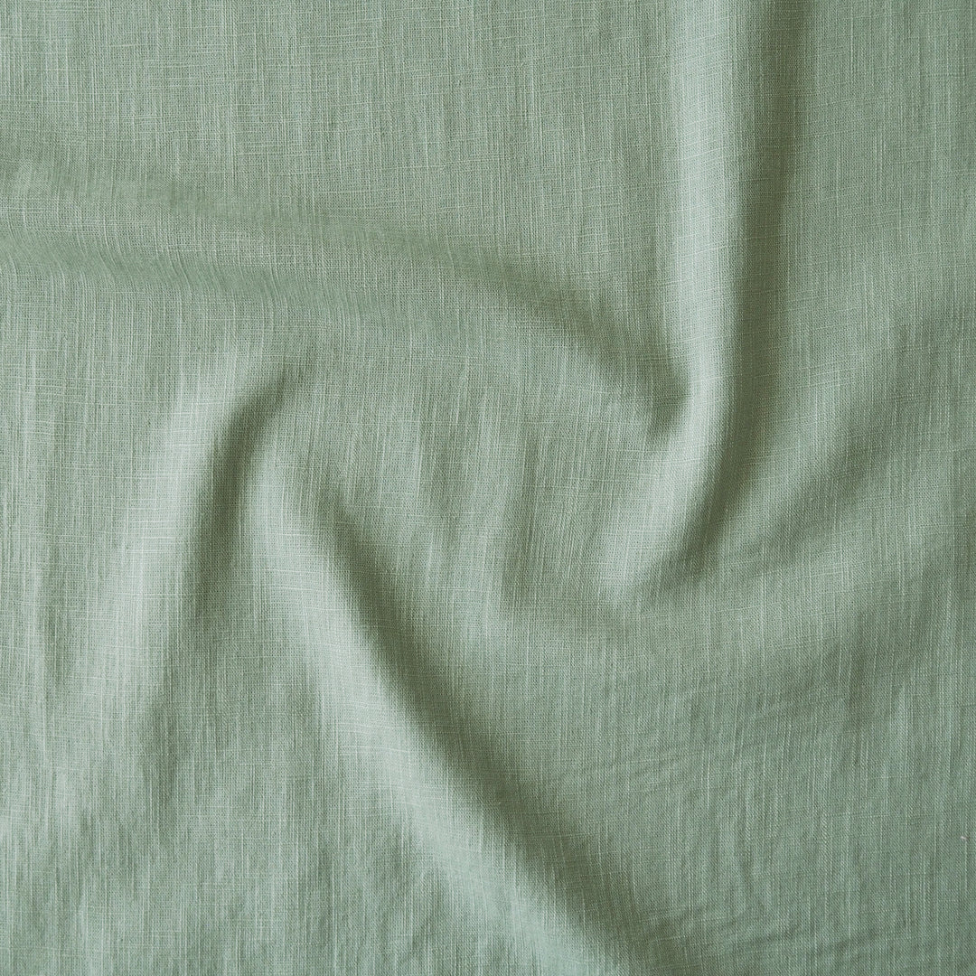 Sage Washed Enzyme Linen Blend Fabric