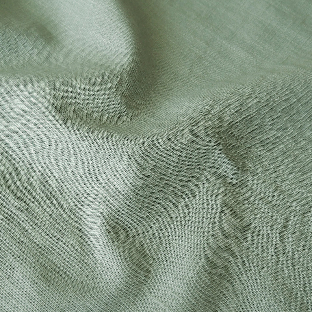 Sage Washed Enzyme Linen Blend Fabric