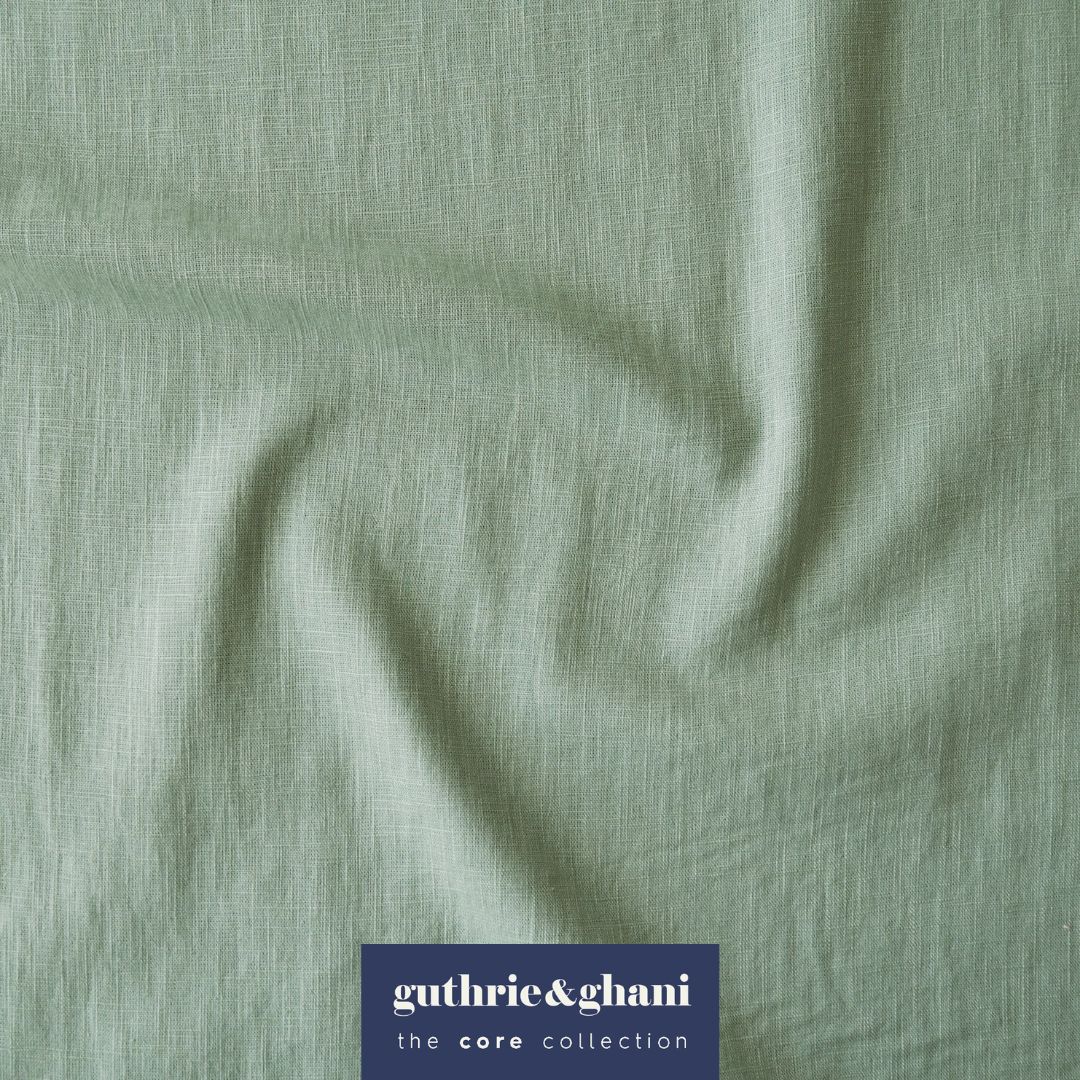 Sage Washed Enzyme Linen Blend Fabric