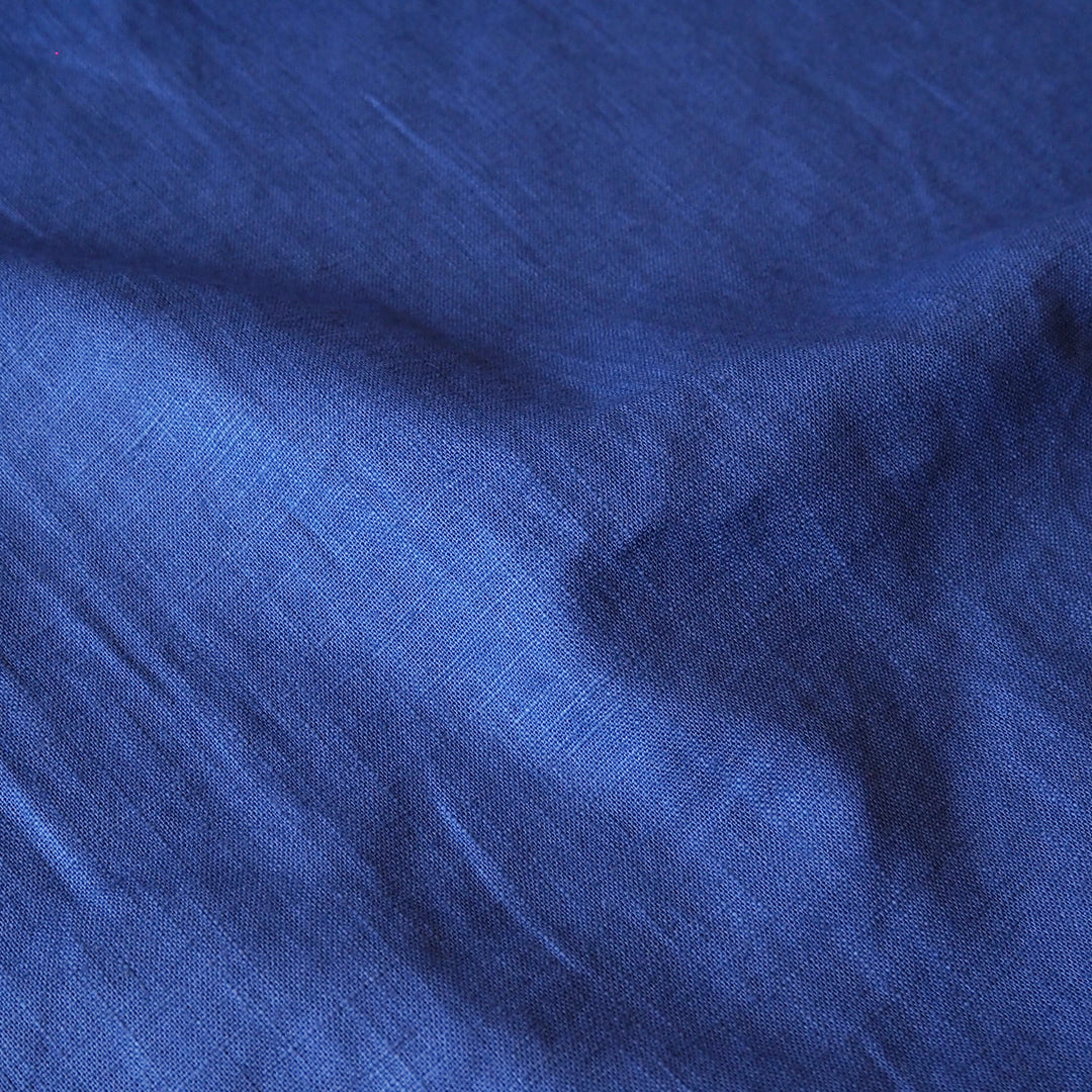 Lapis Washed Enzyme Linen Blend Fabric