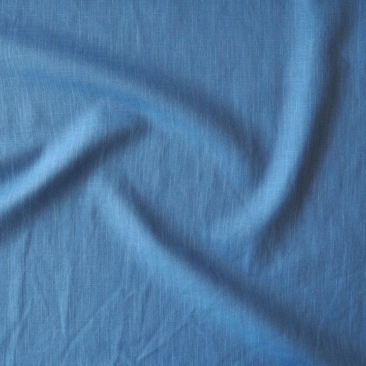 Cornflower Washed Enzyme Linen Blend Fabric
