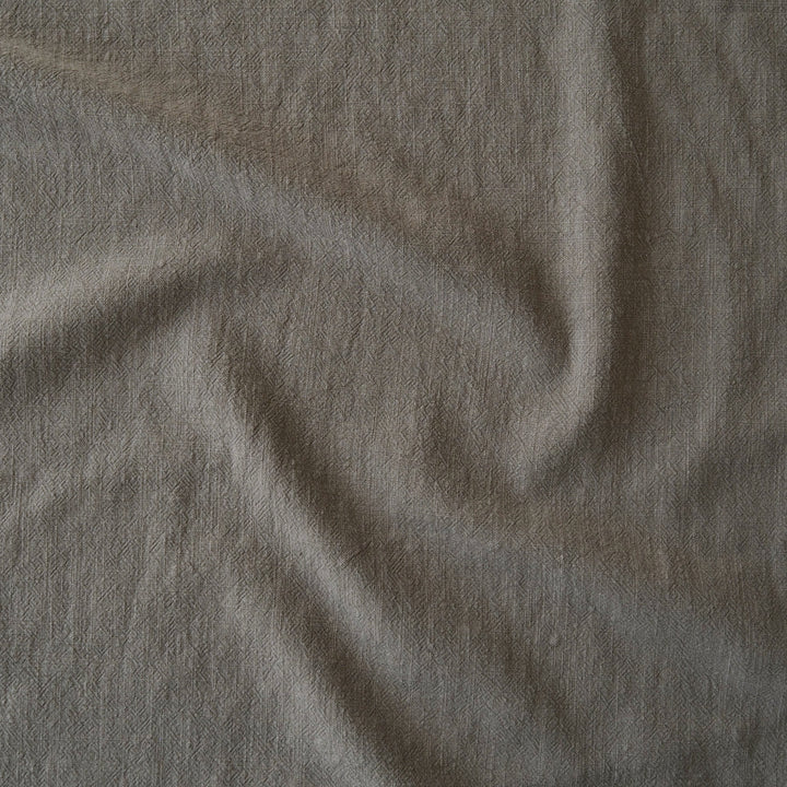 Muted Khaki Textured Ramie Linen Blend Fabric – neutral green linen cotton blend