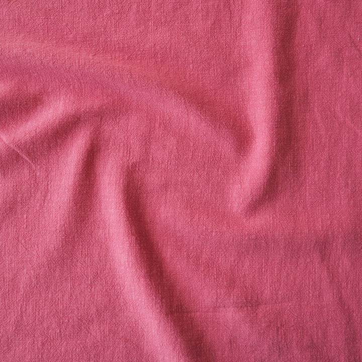 Pink Punch Textured Ramie Linen Blend Fabric – bold pink linen cotton for dressmaking