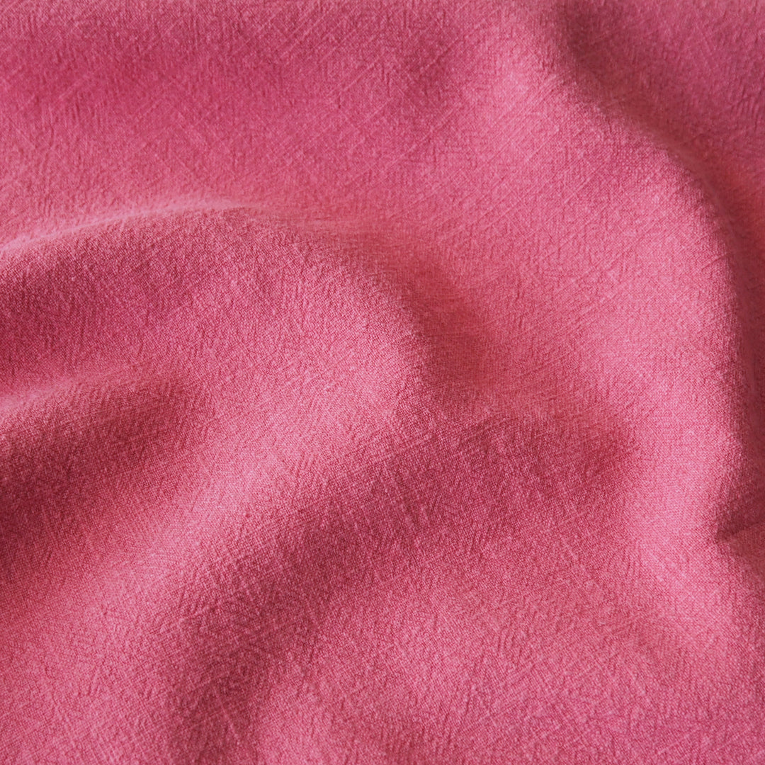 Pink Punch Textured Ramie Linen Blend Fabric – bold pink linen cotton for dressmaking