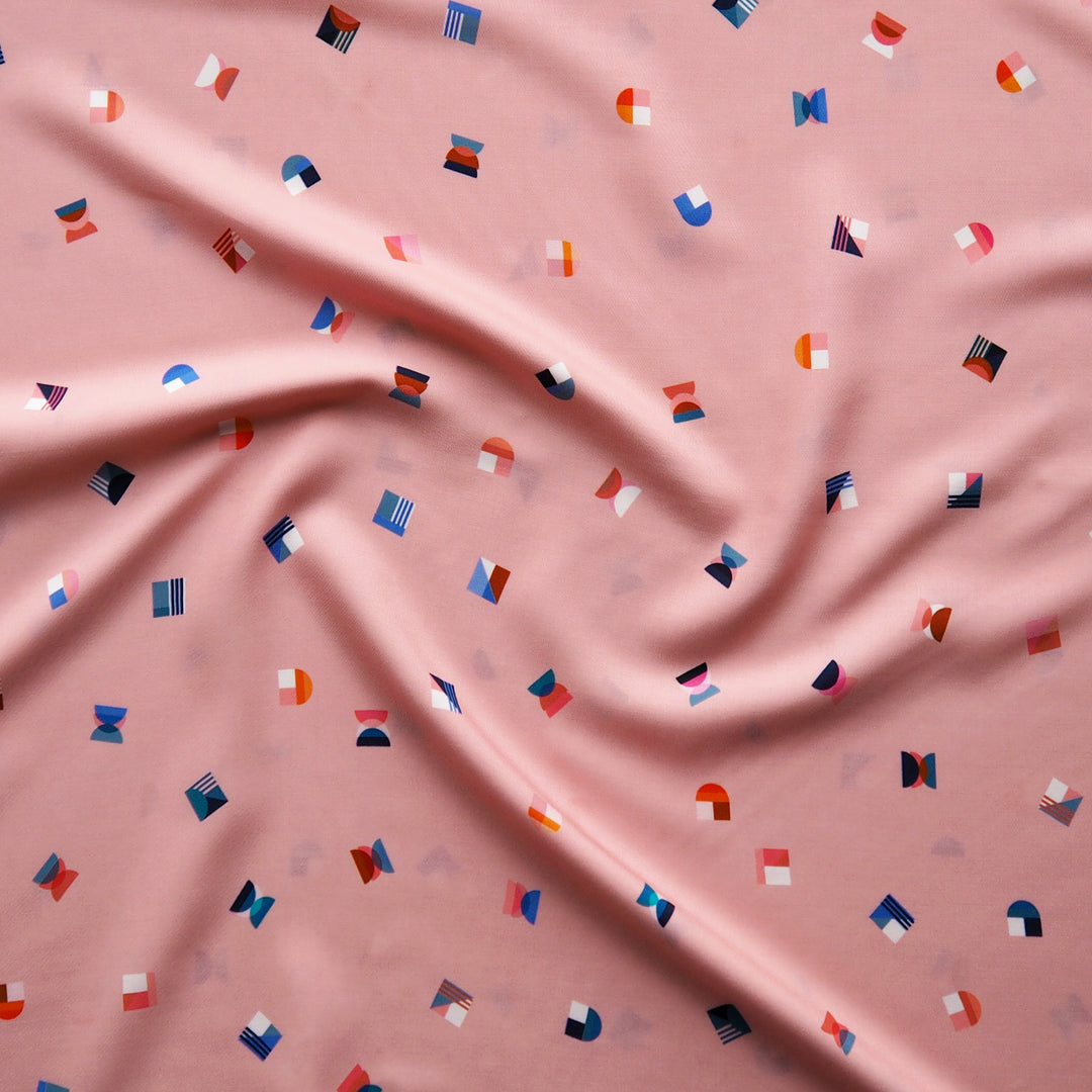 Pink Bauhaus Floats by Rachel Parker Viscose Poplin Fabric – Guthrie & Ghani Exclusive