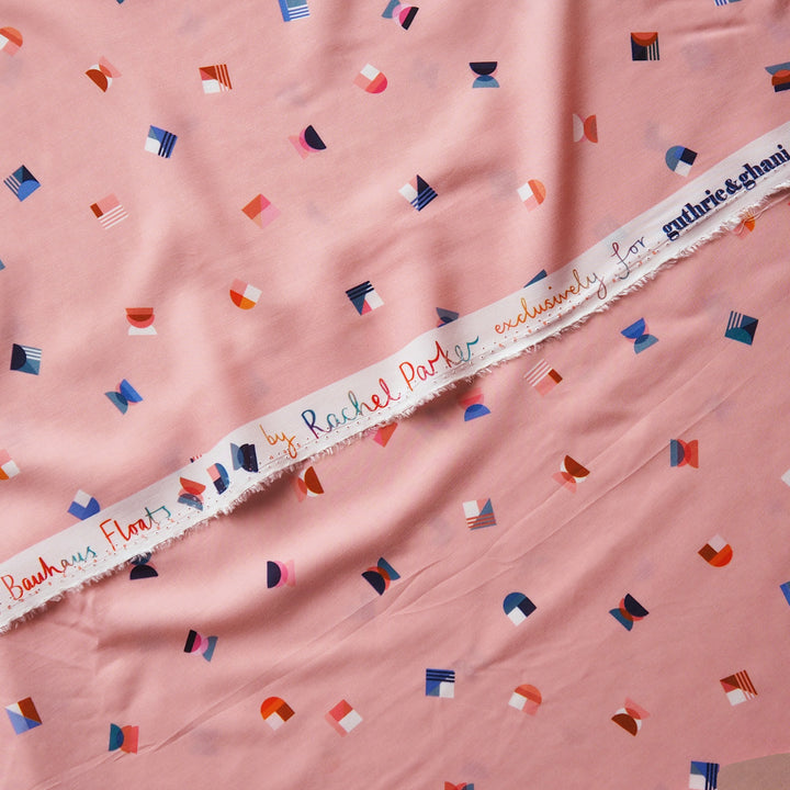 Pink Bauhaus Floats by Rachel Parker Viscose Poplin Fabric – Guthrie & Ghani Exclusive