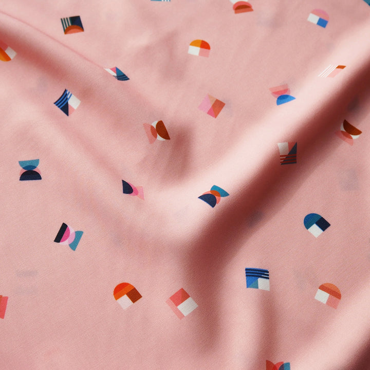 Pink Bauhaus Floats by Rachel Parker Viscose Poplin Fabric – Guthrie & Ghani Exclusive