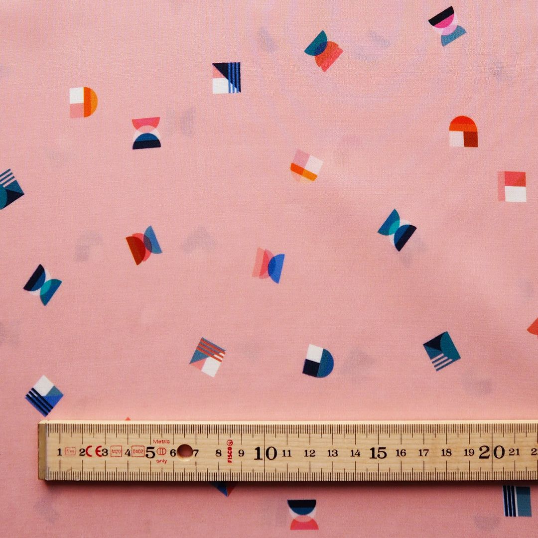 Pink Bauhaus Floats by Rachel Parker Viscose Poplin Fabric – Guthrie & Ghani Exclusive