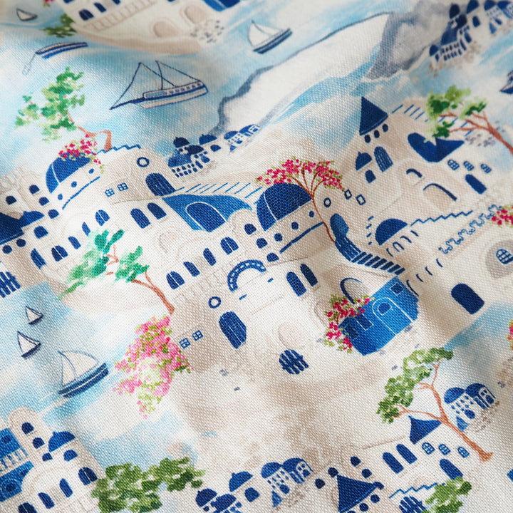 Bougainvillea Island Viscose Linen Fabric - Guthrie & Ghani Exclusive