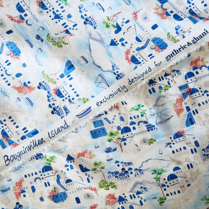 Bougainvillea Island Viscose Linen Fabric - Guthrie & Ghani Exclusive