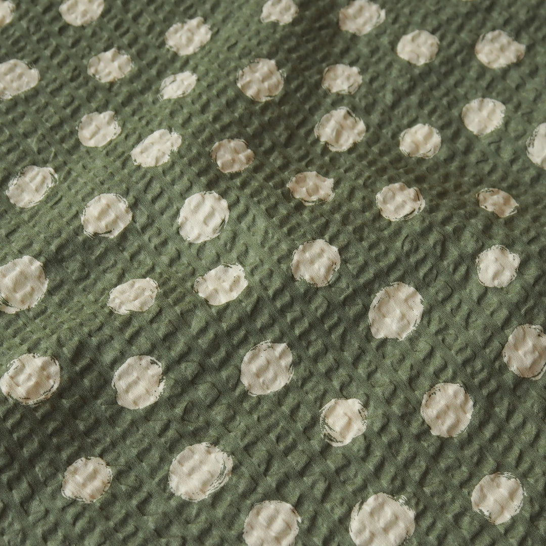 Sevenberry Sage Spotty Ripple Seersucker Cotton dressmaking Fabric