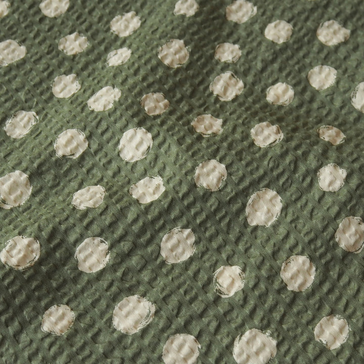 Sevenberry Sage Spotty Ripple Seersucker Cotton dressmaking Fabric