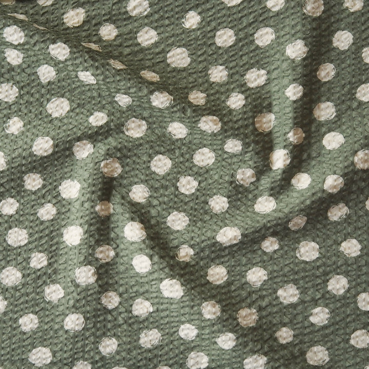 Sevenberry Sage Spotty Ripple Seersucker Cotton dressmaking Fabric