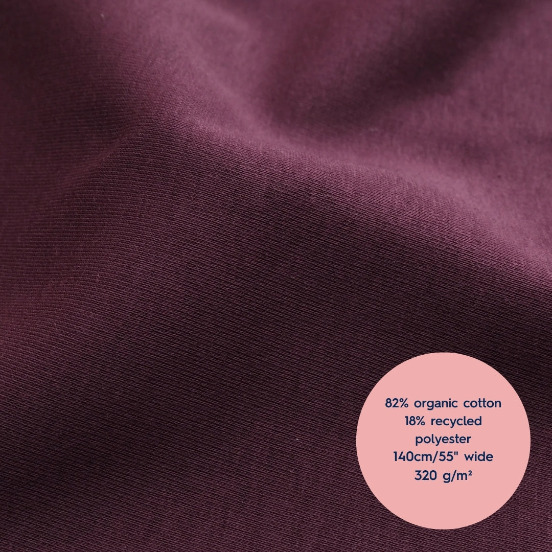 Lauren's Bee Happy Embroidered Jarrah Sweater in Maroon Snuggly Sweatshirting