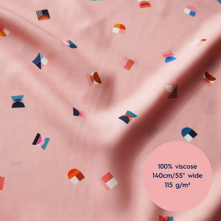 Lauren's Jenna Shirt in Pink Bauhaus Floats Viscose