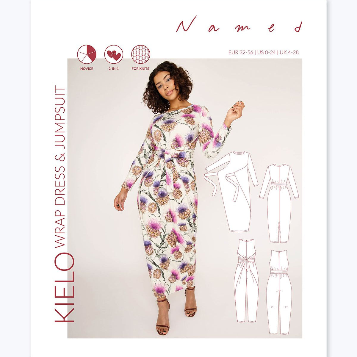 Named Clothing Kielo Dress Wrap and Jumpsuit Sewing Pattern PDF
