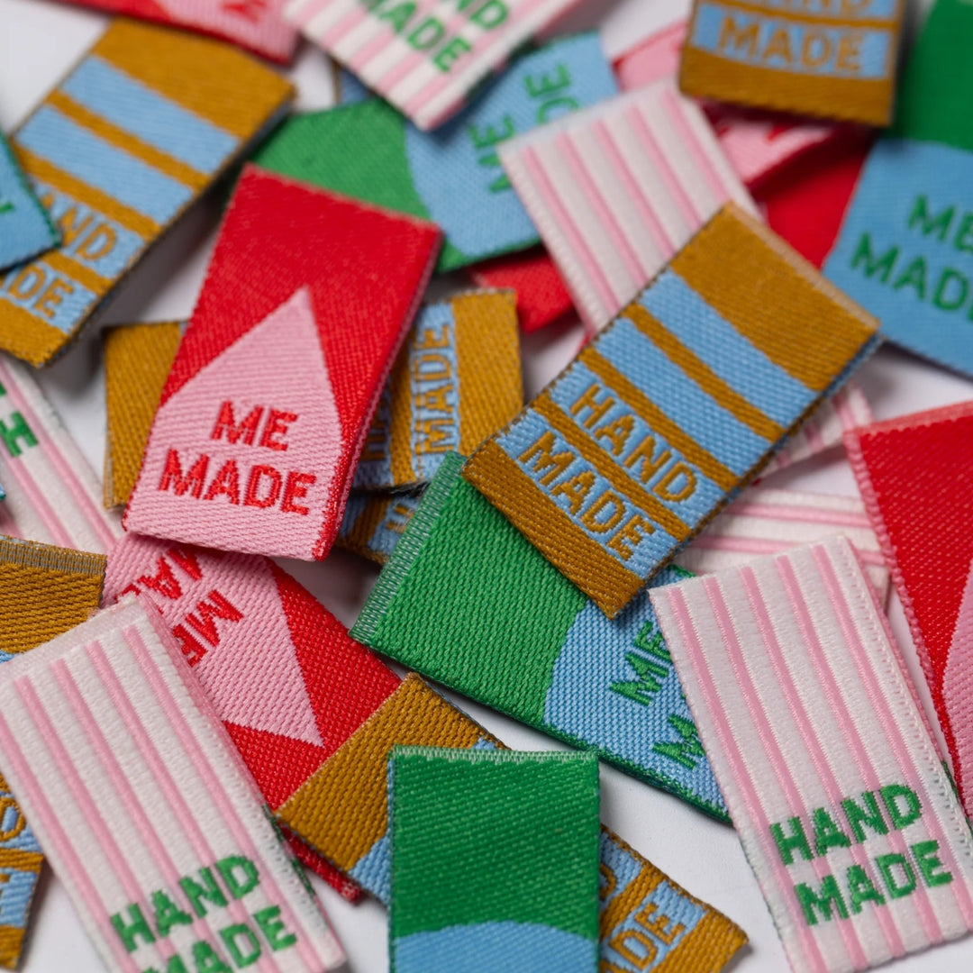 Little Rosy Cheeks - Colourful Mini Made Woven Labels 8 Pack