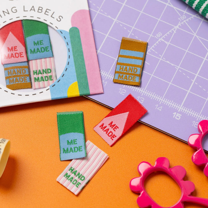 Little Rosy Cheeks - Colourful Mini Made Woven Labels 8 Pack