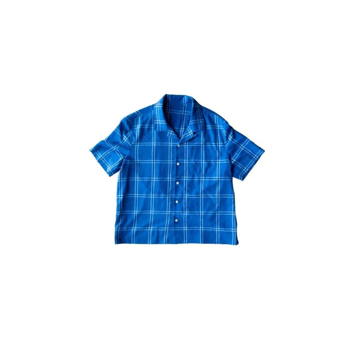 Blue plaid shirt on a white background