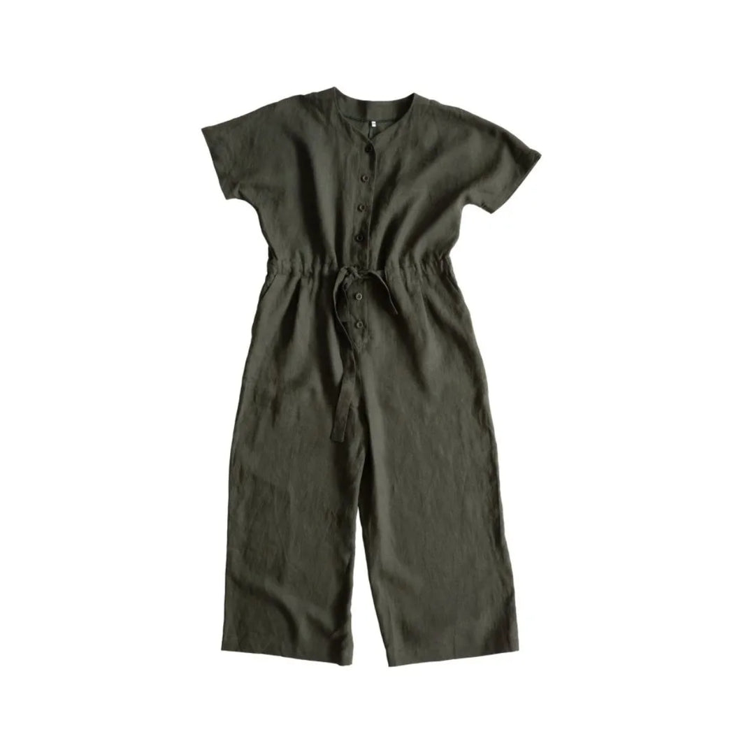 Green jumpsuit on a white background