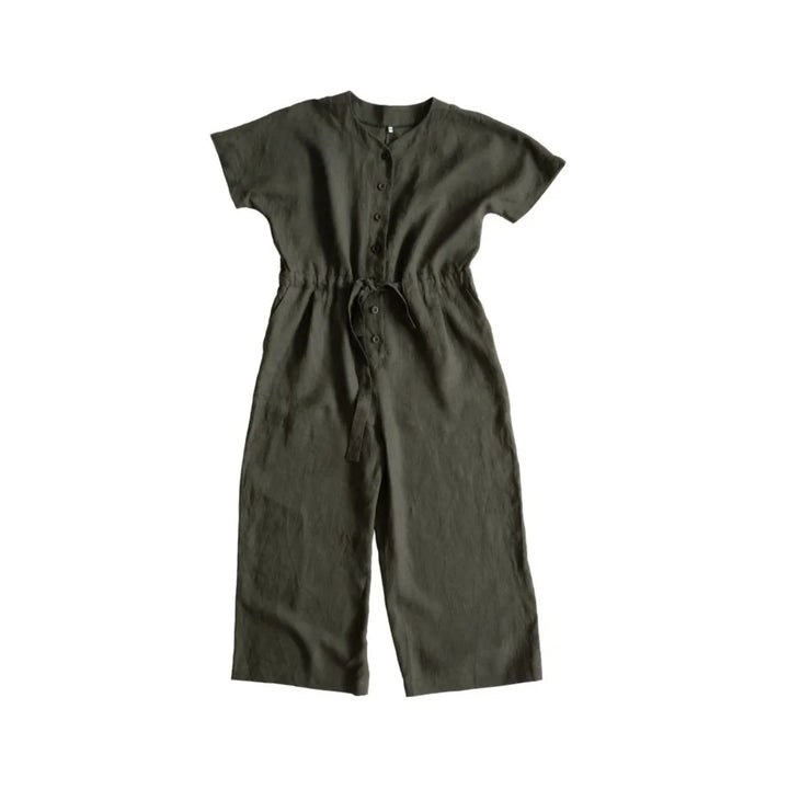 Green jumpsuit on a white background