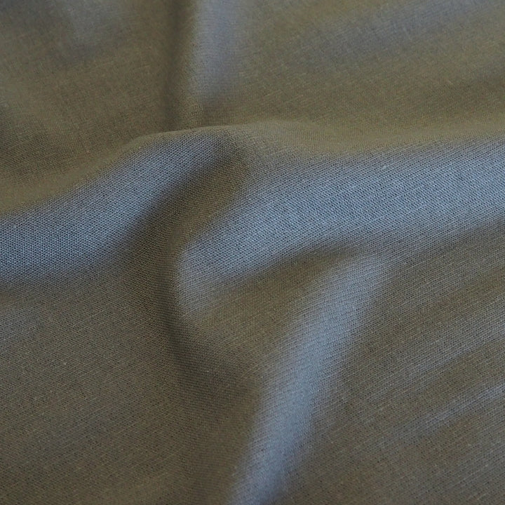 Muted Khaki Stretch Viscose Linen Fabric - Cut Length 2.1m x 140cm