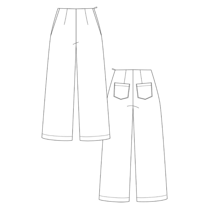 Line drawing of a pair of trousers