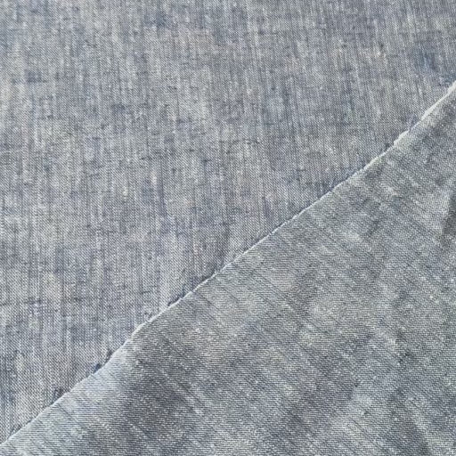 Denim Melange Yarn Dyed Linen Cotton Blend Fabric for dressmaking
