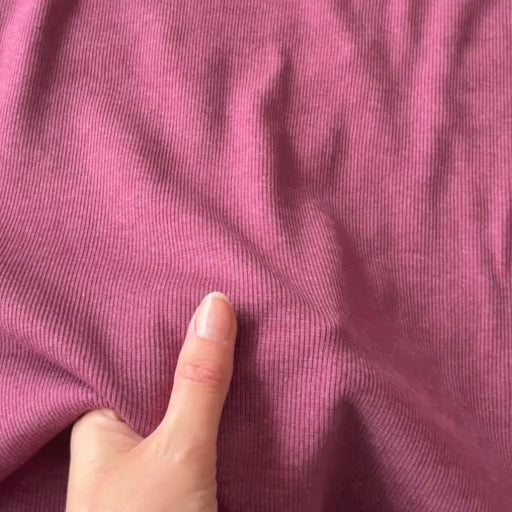Fibre Mood Marled Berry 2x2 Cotton Tubular Ribbing Fabric