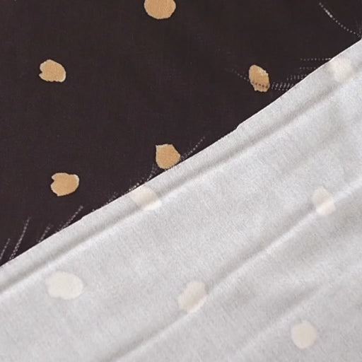 Chestnut Polka Viscose Sateen Fabric for dressamaking