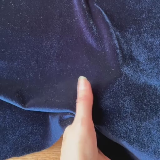 Navy Stretch Velour Fabric