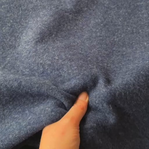 Navy Merino Wool Fleece Fabric