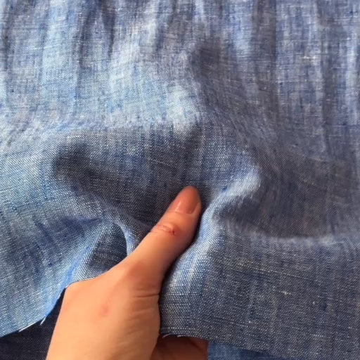 Azure Coast Yarn Dyed Georgio Linen Fabric