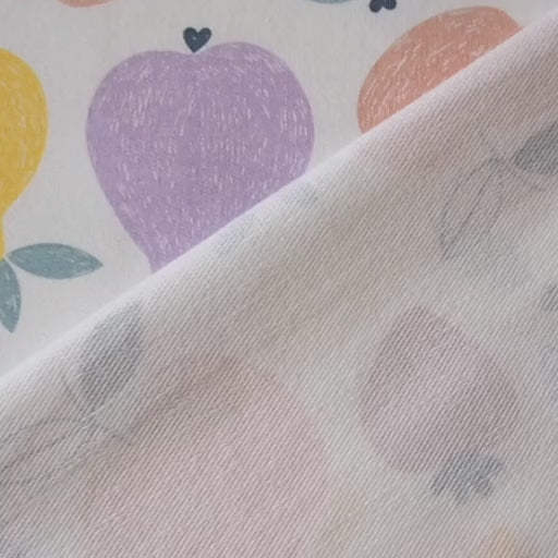 Fruit Salad Cotton French Terry Fabric with Bright Fruit Print