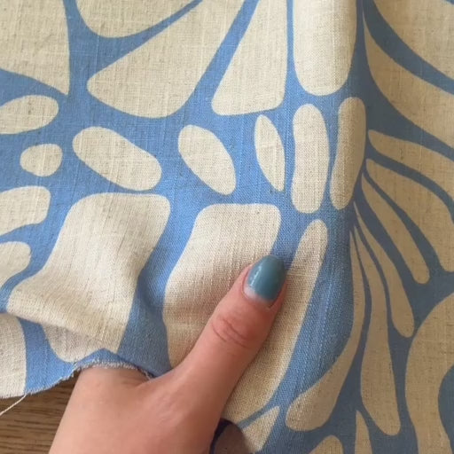 Blue Mirage Viscose Linen dressmaking Fabric