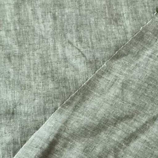 Khaki Melange Yarn Dyed Linen Cotton Blend Fabric for dressmaking